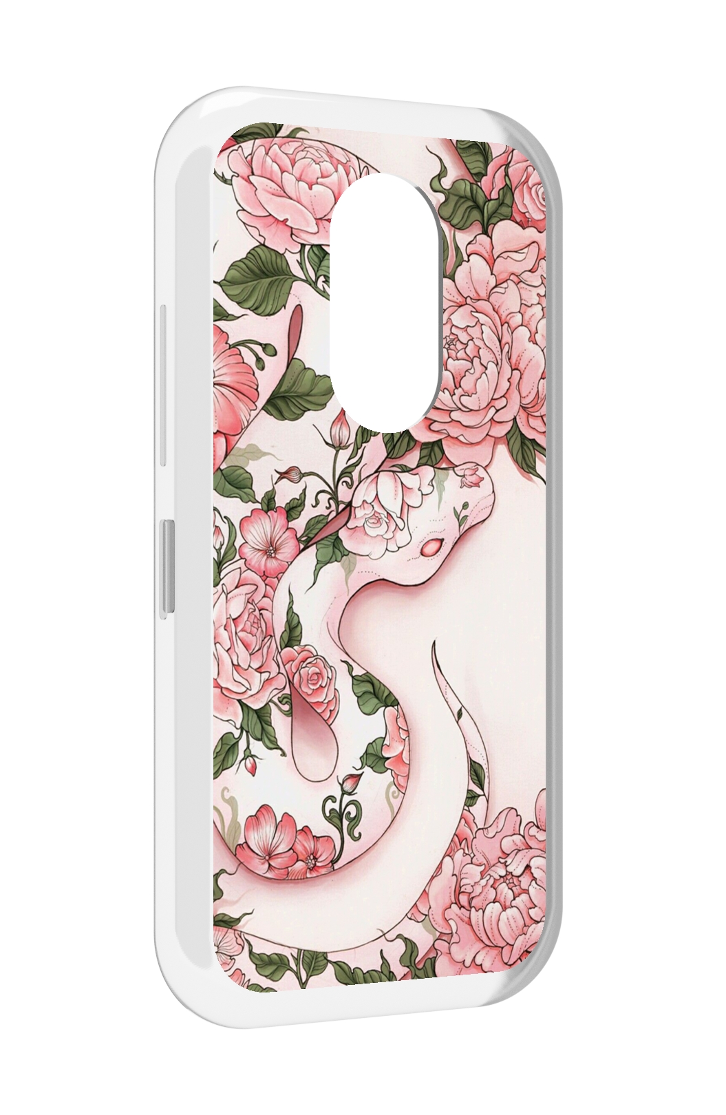 

Чехол MyPads змея-в-розовых-цветах женский для Doogee S61 / S61 Pro, Прозрачный, Tocco