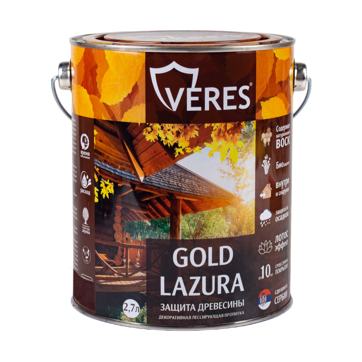 Верес gold № 9 палисандр  2,7 л  VERES пропитка veres gold lazura 7 махагон 10 л 1 45284