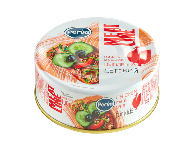 фото Паштет perva meat line, из мяса курицы, детский, 100 г