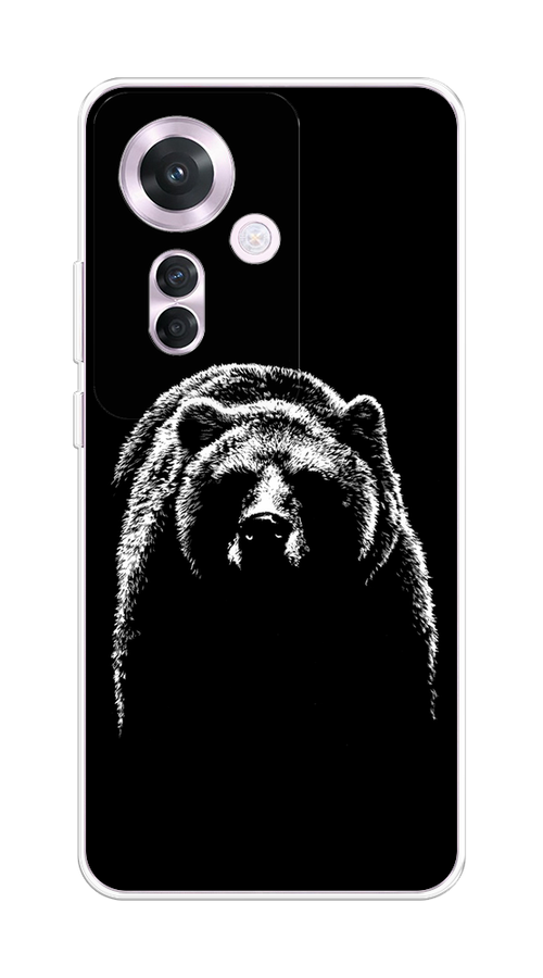 

Чехол на Oppo Reno 11F "Медведь в ночи", Белый;черный, 2516650-1