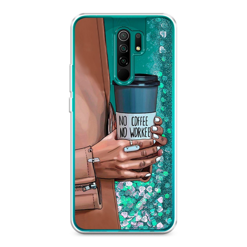 

Жидкий чехол с блестками "No coffee" на Xiaomi Redmi 9, 38395-1