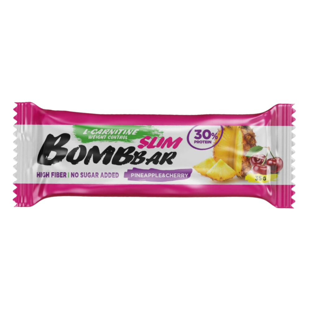 Батончик протеиновый BomBbar Slim вкус ананас и вишня, 5 шт х 35 г