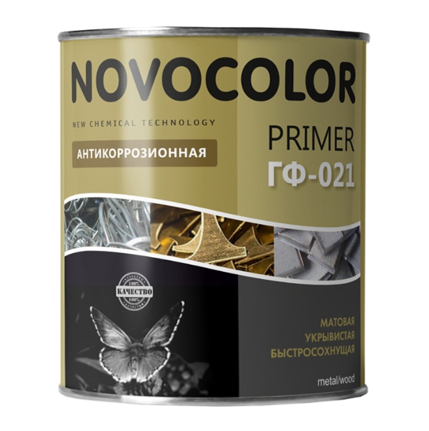 

НОВОКОЛОР грунтовка антикоррозийная ГФ-021 серый (0,9кг)