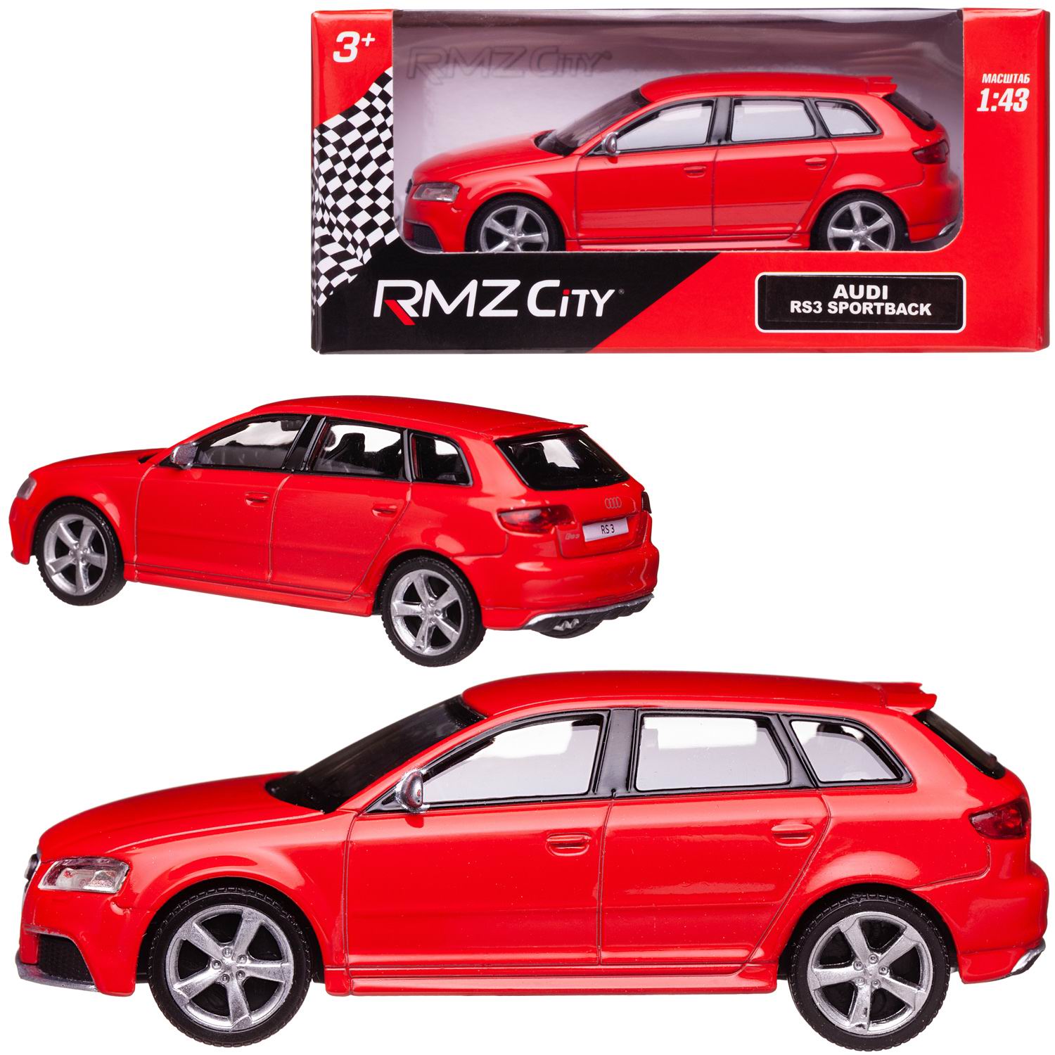 Машинка металлическая RMZ City Uni-Fortune RMZ City 1:43 4 Audi RS3 Sportback 444011-RD