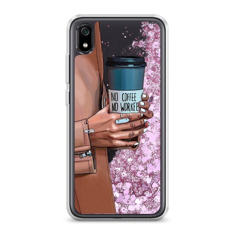 

Жидкий чехол с блестками "No coffee" на Xiaomi Redmi 7A, 35494-1