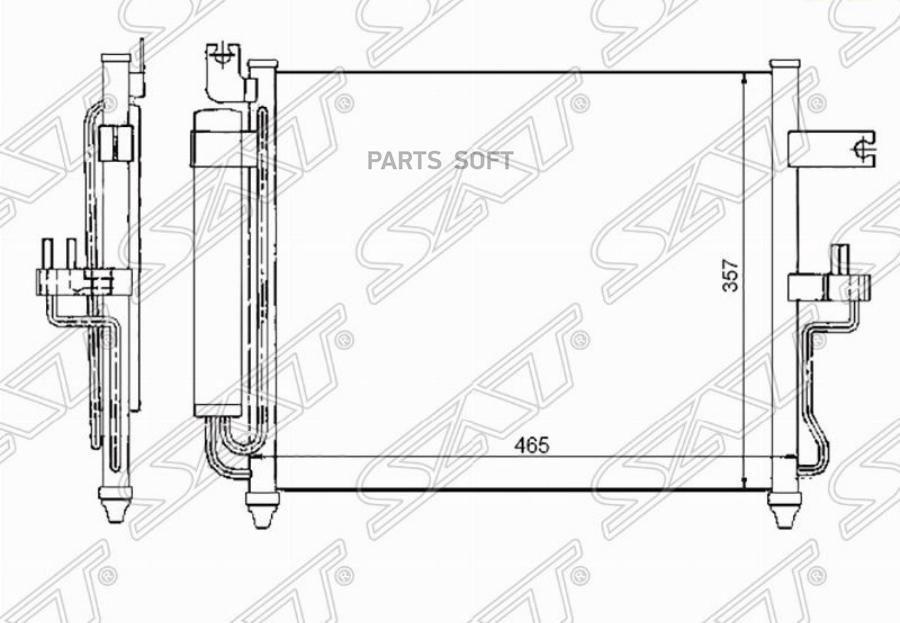 

SAT Радиатор кондиционера HYUNDAI ACCENT TAGAZ 1.3/1.5/1.6 00- MT