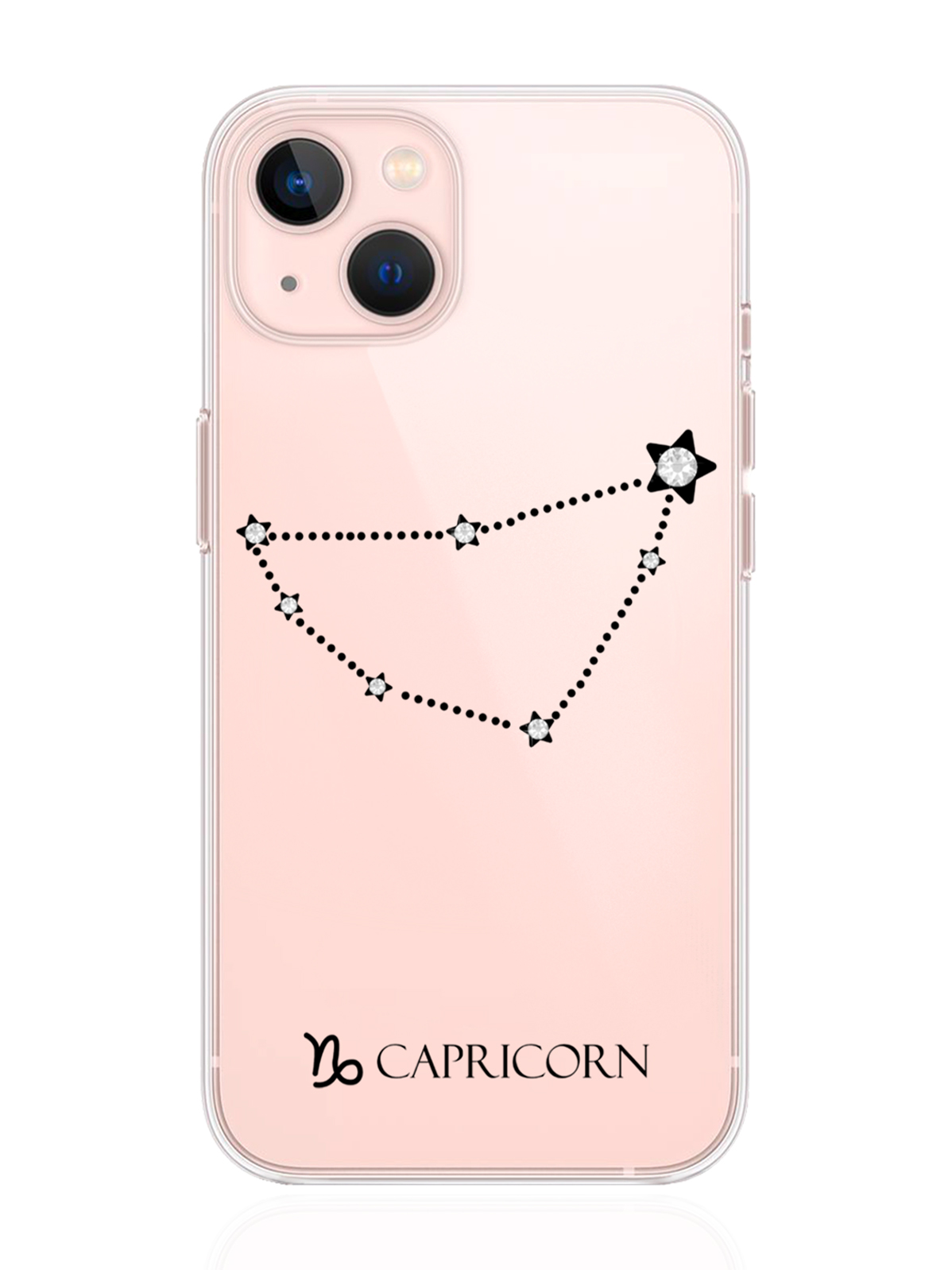 

Чехол с инкрустацией кристаллами Lux для iPhone 13 Козерог Capricorn, Прозрачный, iPhone 13 Знак зодиака Козерог
