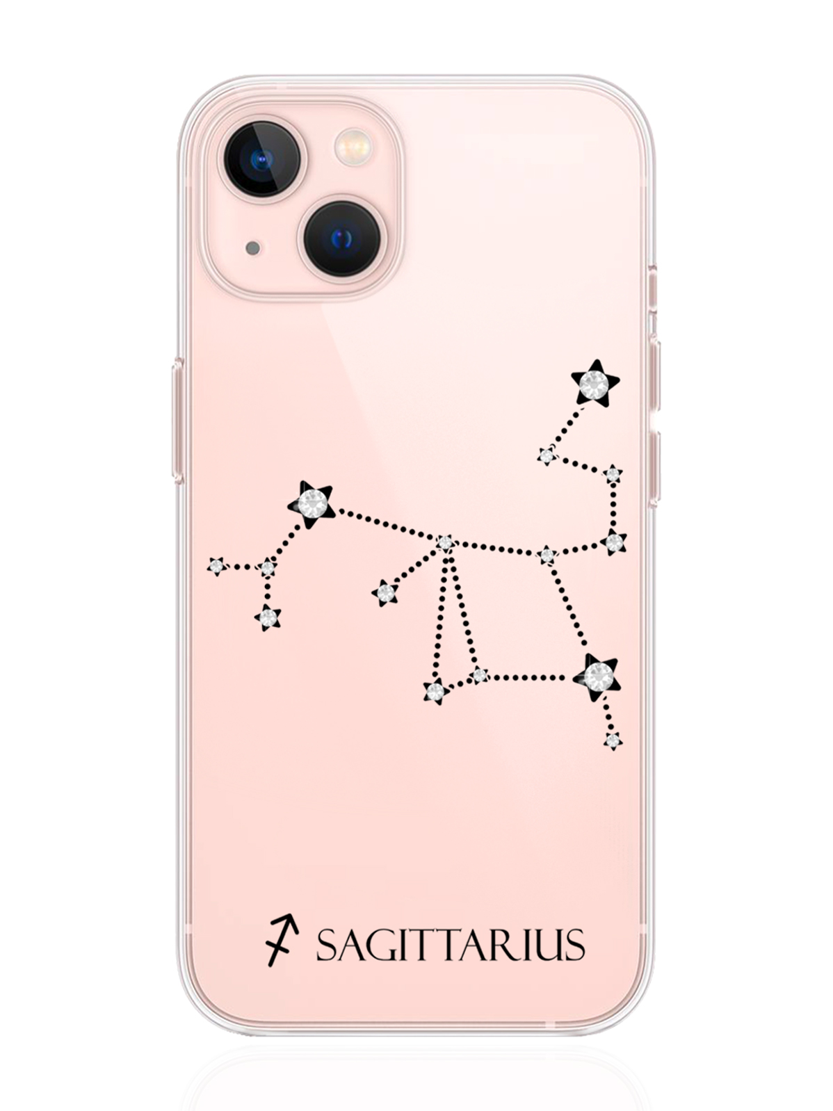 фото Чехол с инкрустацией кристаллами lux для iphone 13 стрелец sagittarius musthavecase