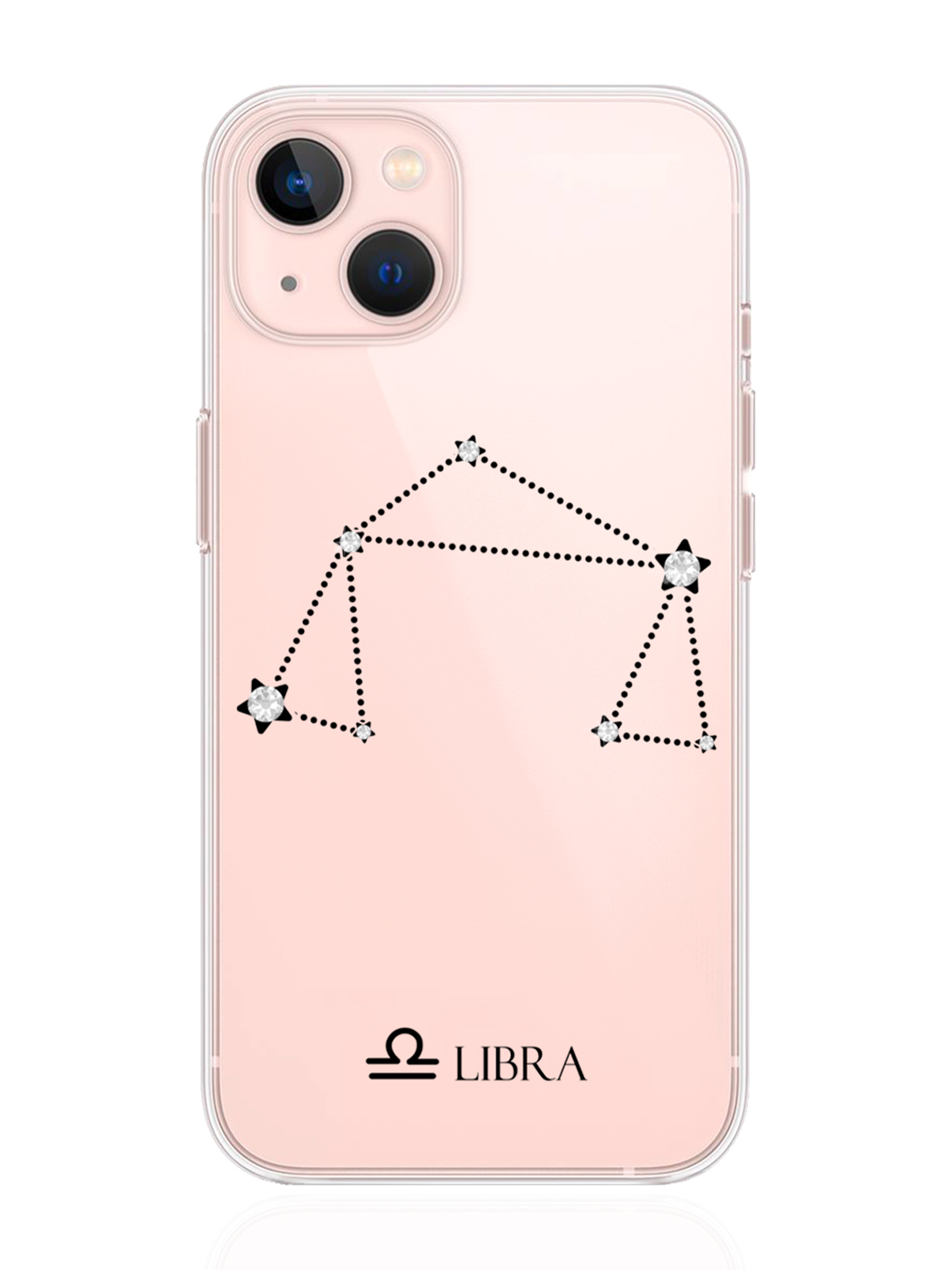 фото Чехол с инкрустацией кристаллами lux для iphone 13 весы libra musthavecase