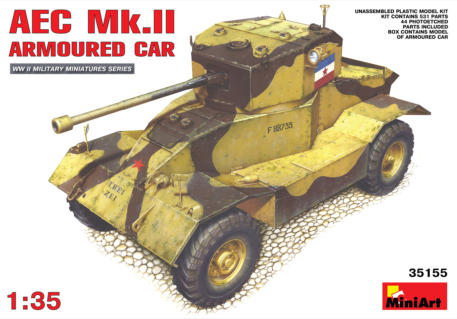 

Сборная модель MiniArt 1/35 AEC Mk.II Британский бронеавтомобиль 35155