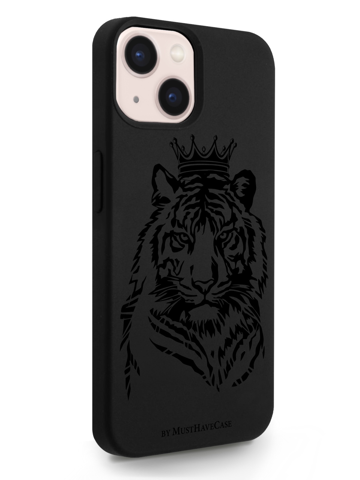 фото Чехол musthavecase для iphone 13 тигр с короной черный