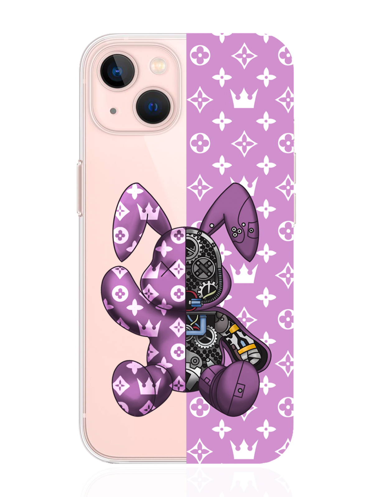 фото Чехол musthavecase для iphone 13 bunny розовый прозрачный