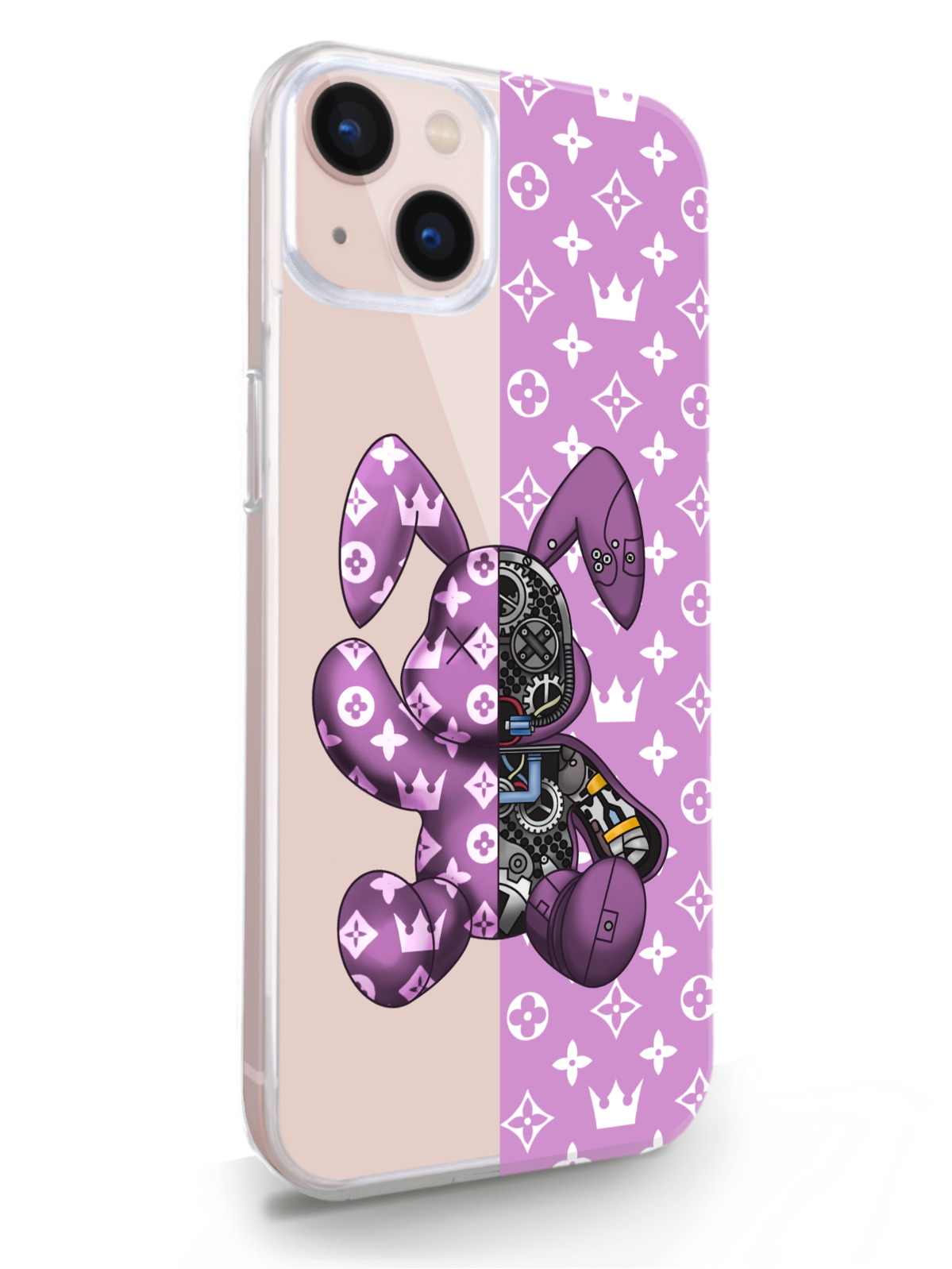 фото Чехол musthavecase для iphone 13 bunny розовый прозрачный