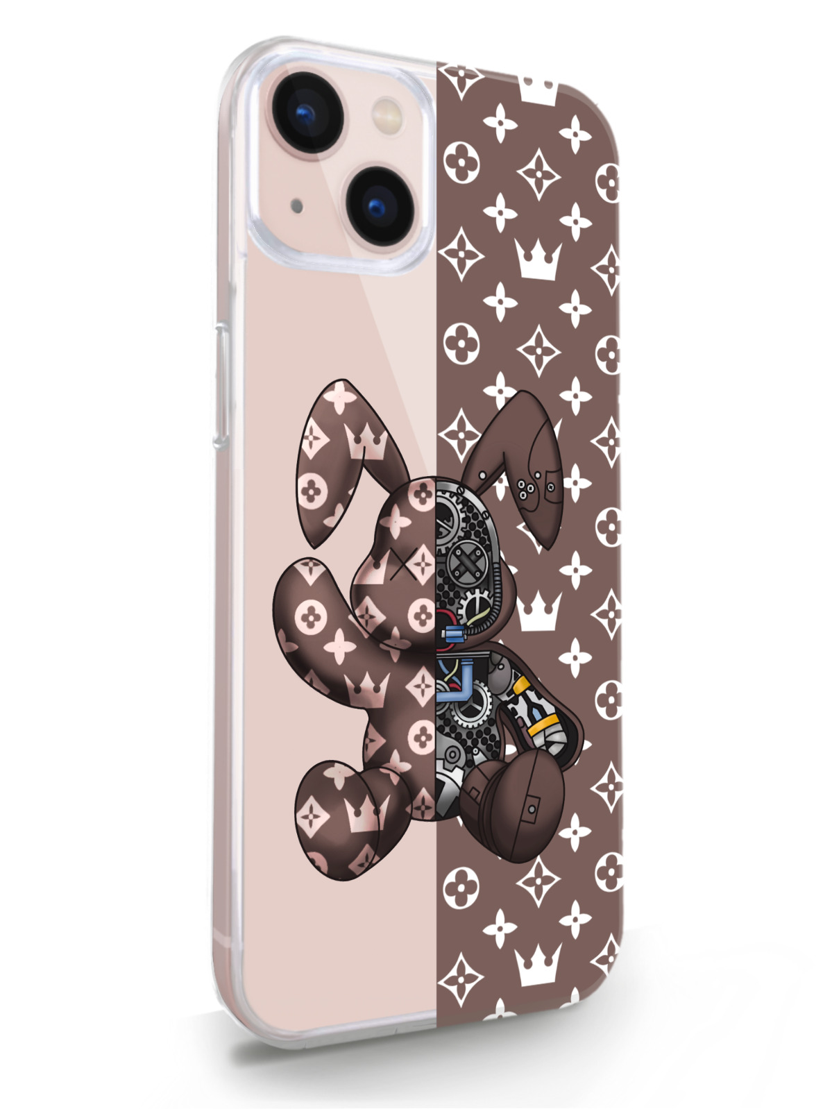 фото Чехол musthavecase для iphone 13 bunny коричневый прозрачный