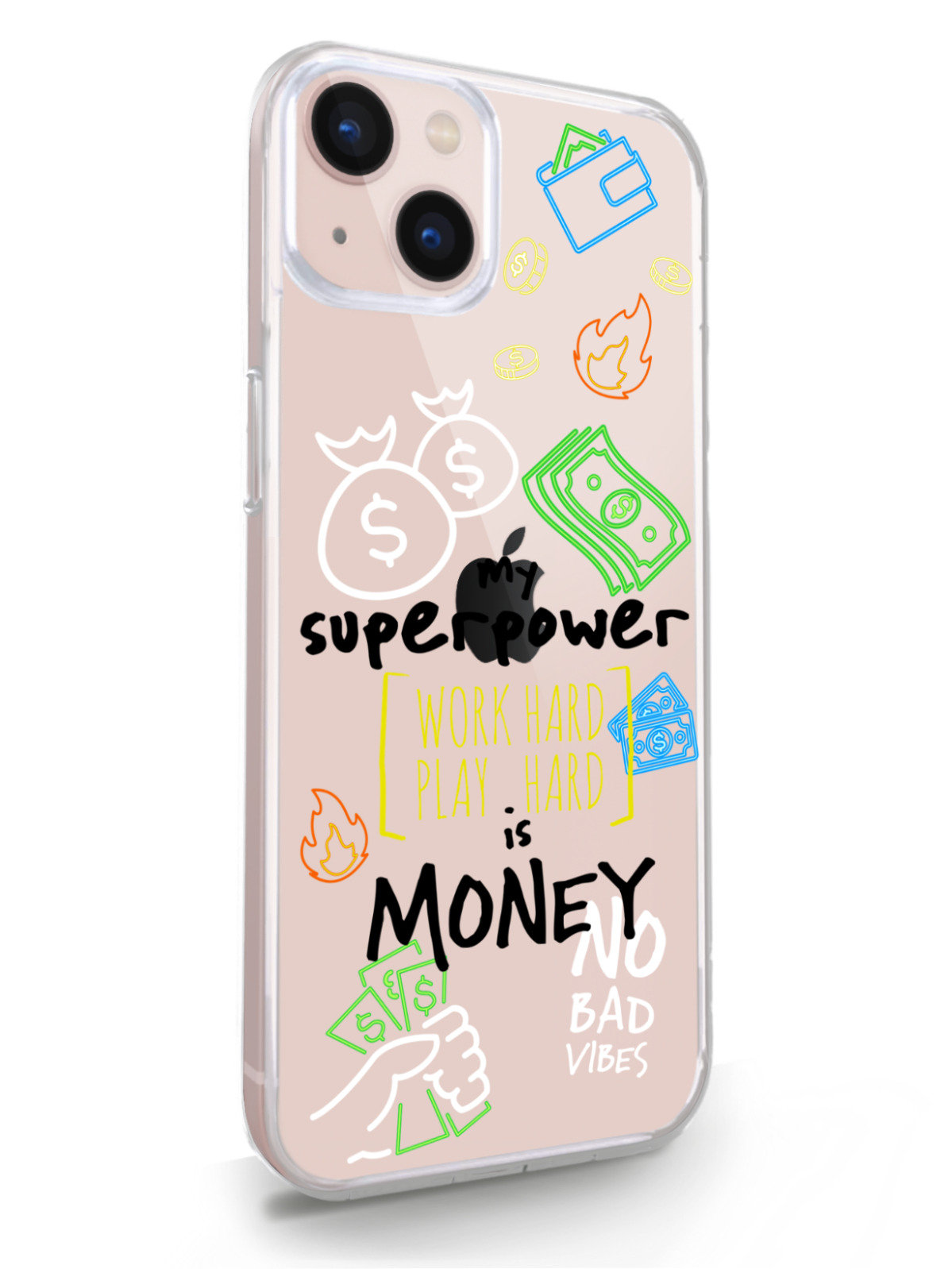 фото Чехол musthavecase для iphone 13 my superpower is money прозрачный