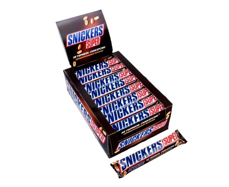 Шоколадный батончик Snickers Super, 32 шт по 95 г