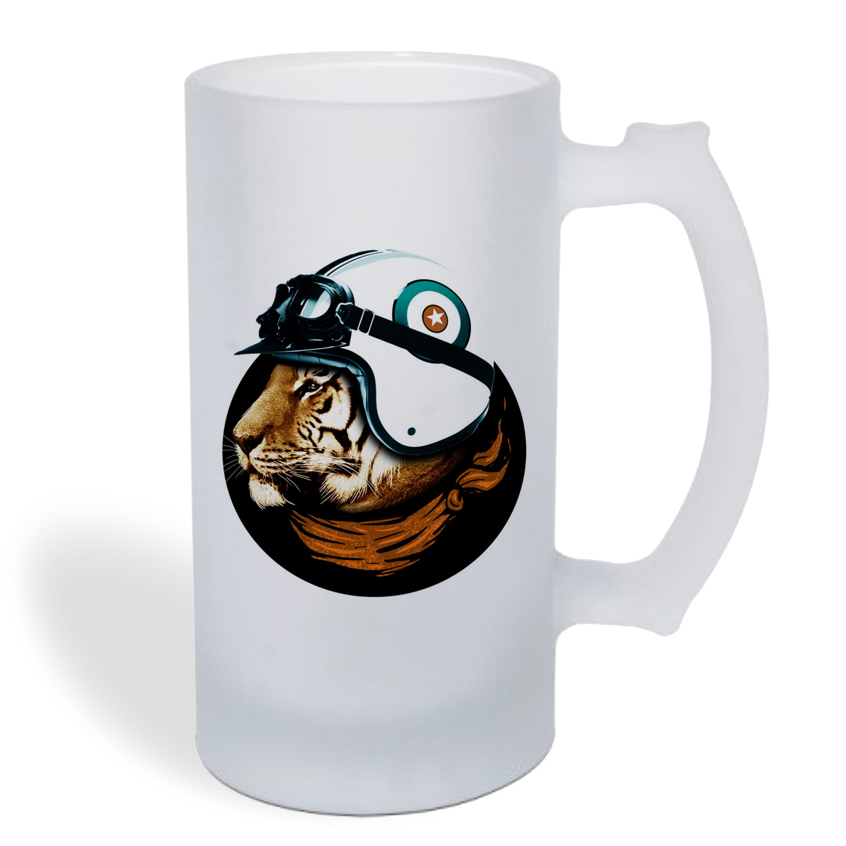 

Кружка пивная CoolPodarok Животные Тигр в шлеме