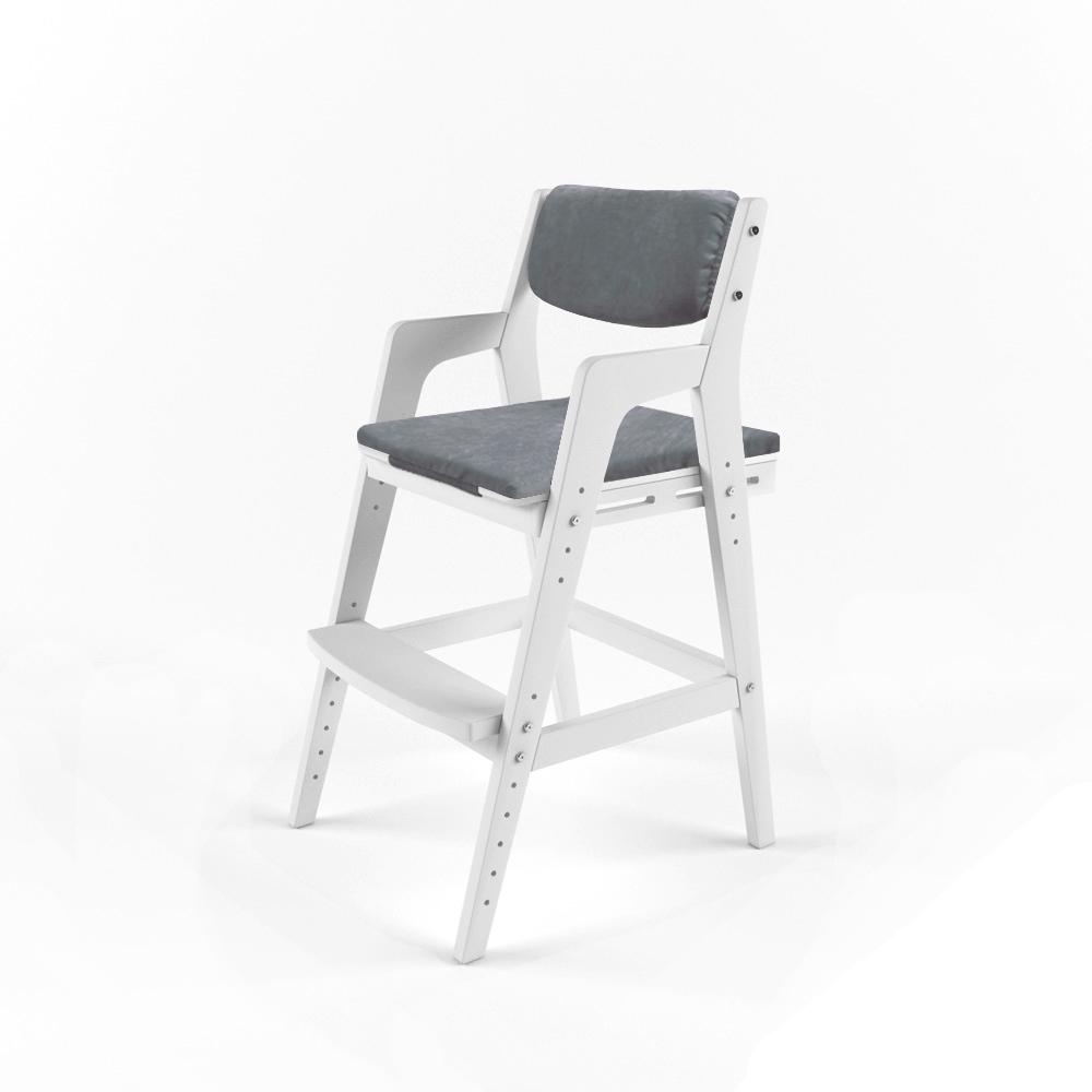 Детский растущий стул 38 Попугаев Вуди с подушками, цвет Белый/Серый