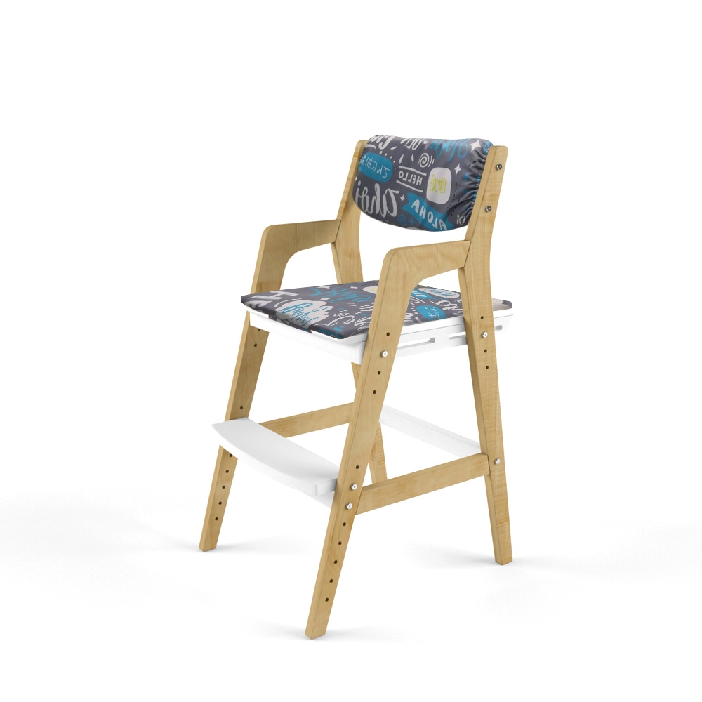 Детский растущий стул 38 Попугаев Вуди с подушками, Комбо-Белый/Салют