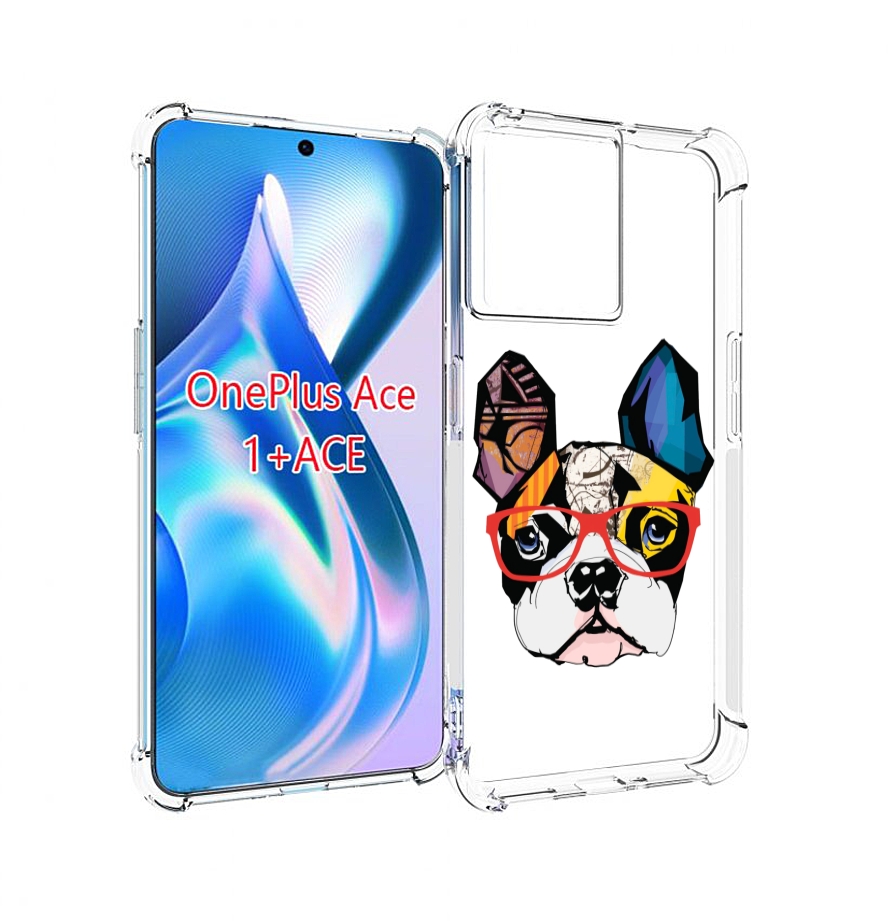 

Чехол MyPads Мопс-в-очках для OnePlus Ace, Прозрачный, Tocco