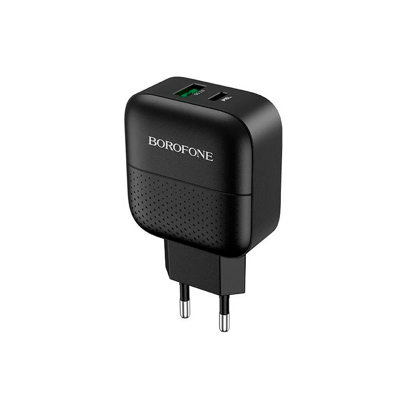 фото Сетевое зарядное устройство borofone ba46a premium usb+type-c pd18+qc3.0 black(27336)