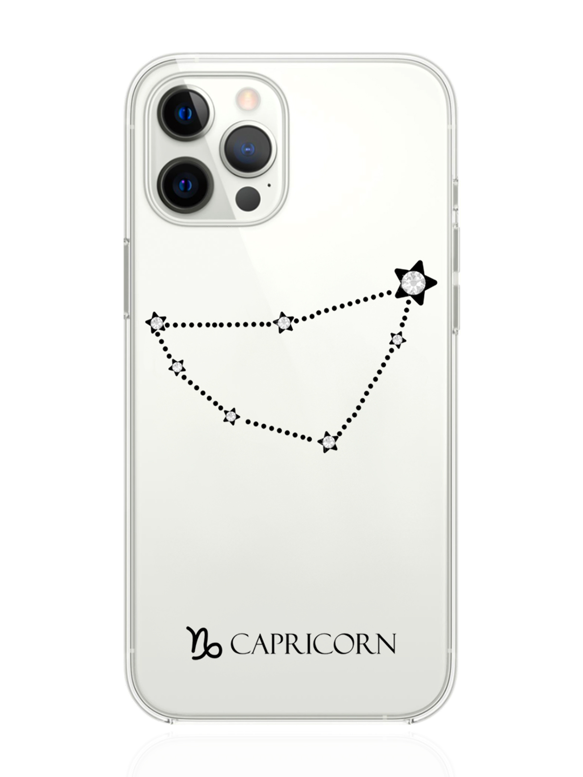 

Чехол с инкрустацией кристаллами Lux для iPhone 12 Pro Max Козерог Capricorn, Прозрачный, iPhone 12 Pro Max Знак зодиака Козерог