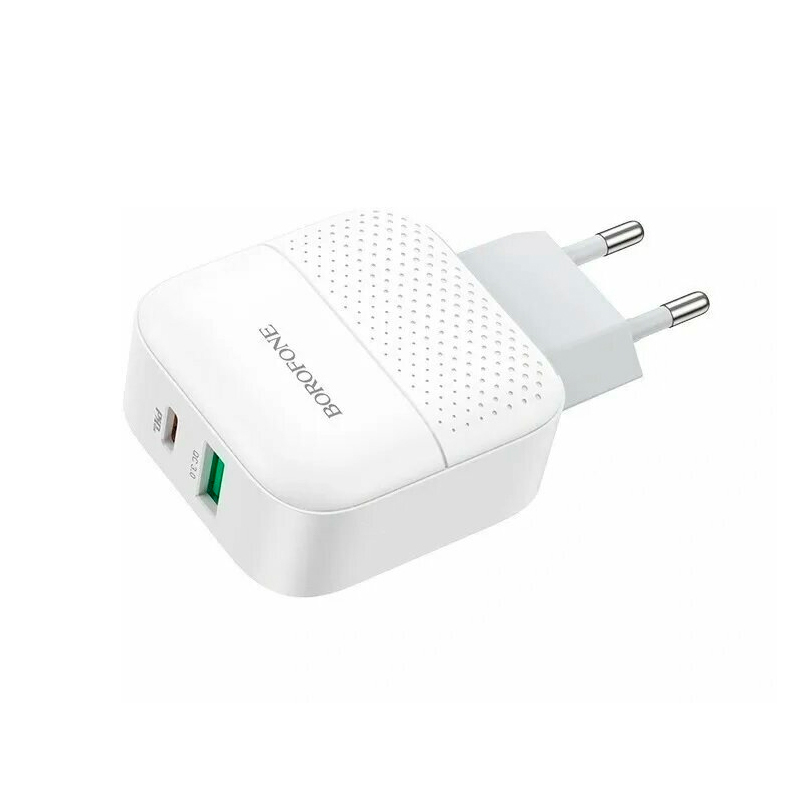 фото Сетевое зарядное устройство borofone ba46a premium usb+type-c pd18+qc3.0 white (27350)