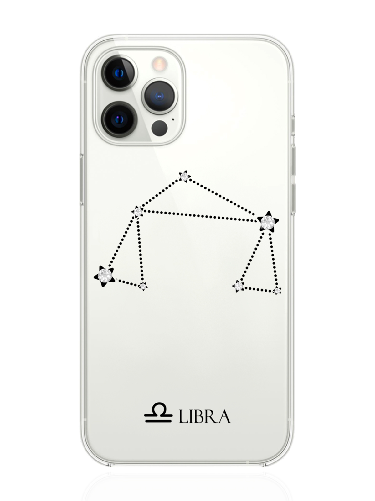 фото Чехол с инкрустацией кристаллами lux для iphone 12 pro max весы libra musthavecase