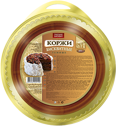 

Коржи Русский бисквит для торта бисквитные темные 400 г