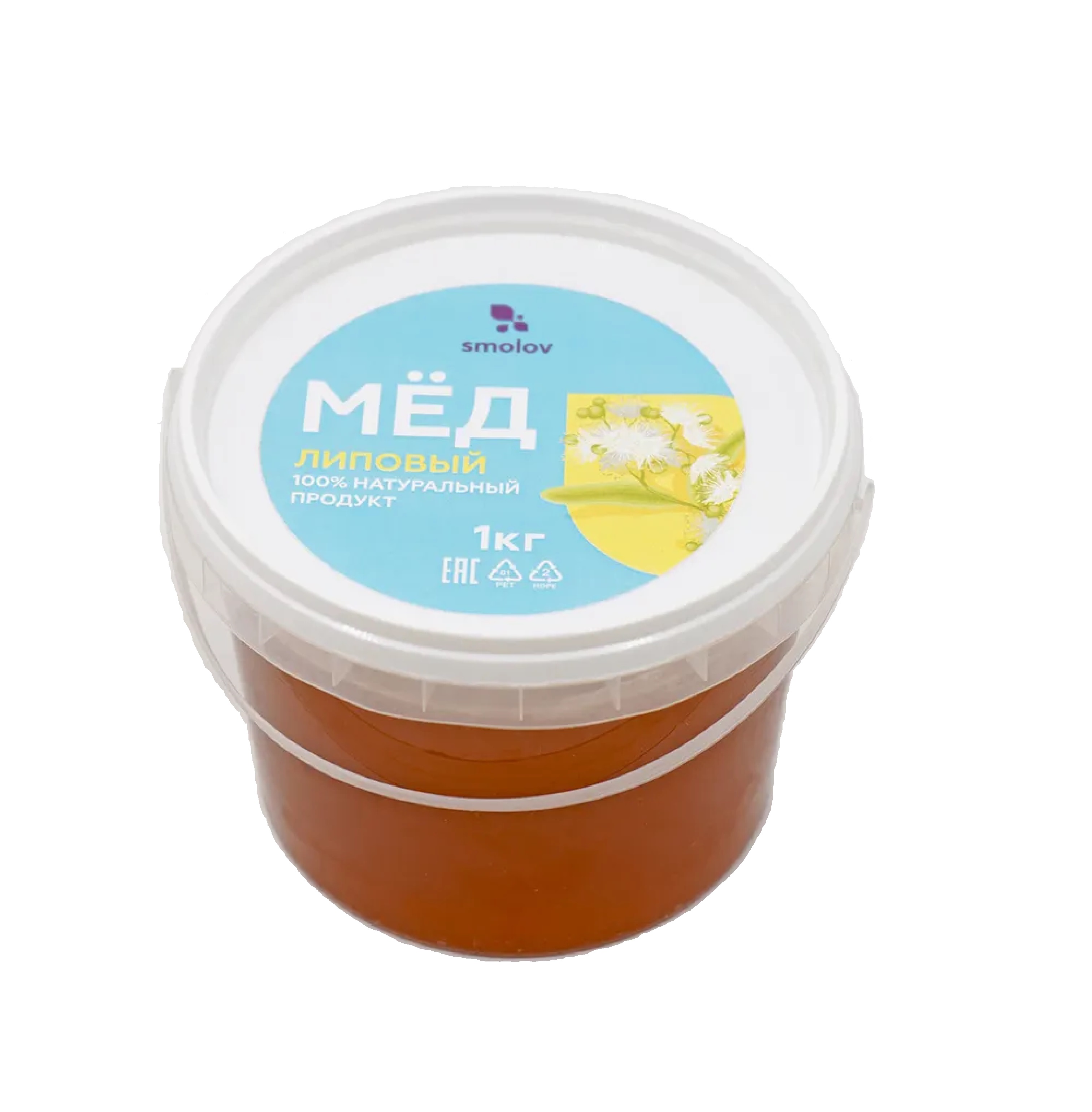 

Мёд липовый Smolov натуральный, без сахара, без добавок, 1 кг, 1000
