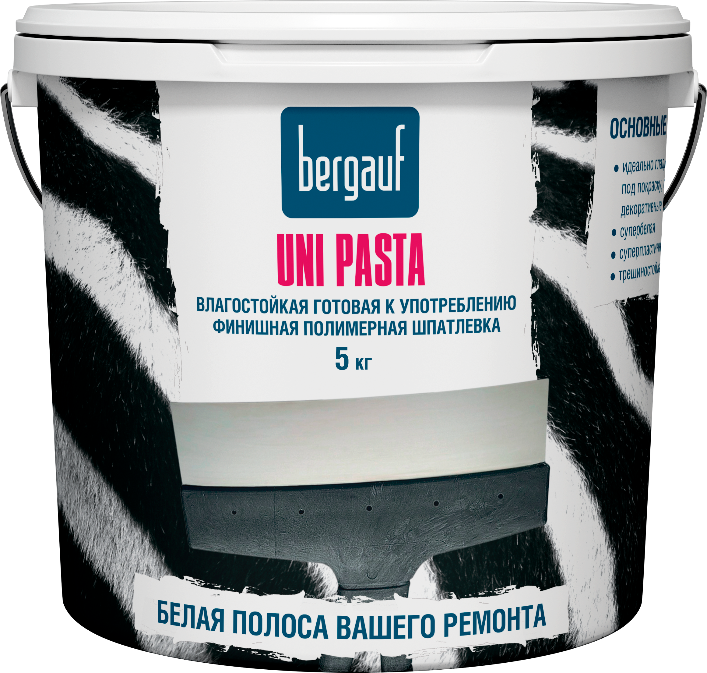 

Шпатлевка готовая финишная полимерная Bergauf Uni Pasta U, 5 кг