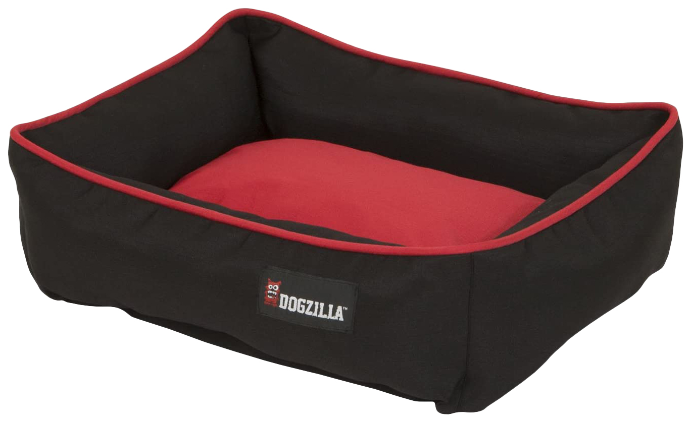 

Лежак Petmate Dogzilla Rectangular Lounger черно-красный с мягкими бортиками, 56х46х18