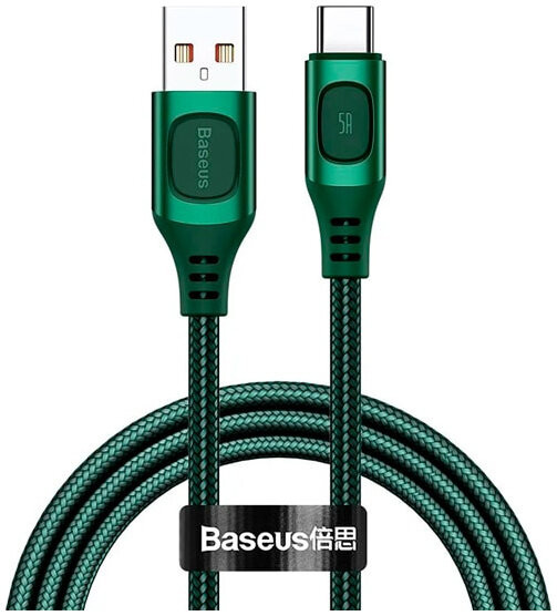 фото Кабель baseus fast charging cable usb - usb type-c 5 a 2 м, цвет зеленый (catss-b06)