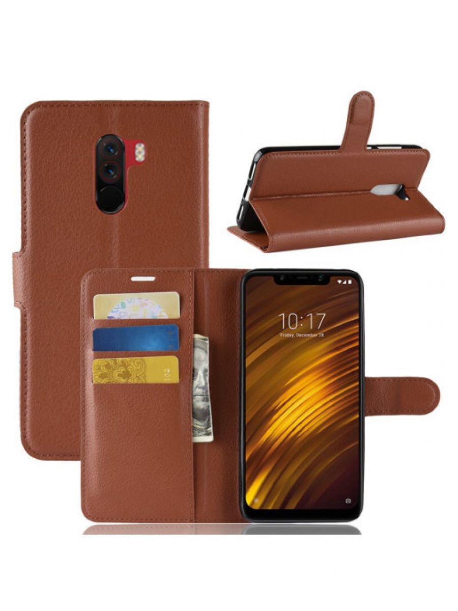 

Brodef Wallet Чехол книжка кошелек для Pocophone F1 фиолетовый