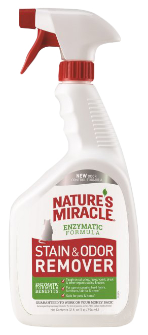 фото Уничтожитель пятен и запахов nature's miracle cat stain&odor remover spray, 946 мл, дыня nature’s miracle