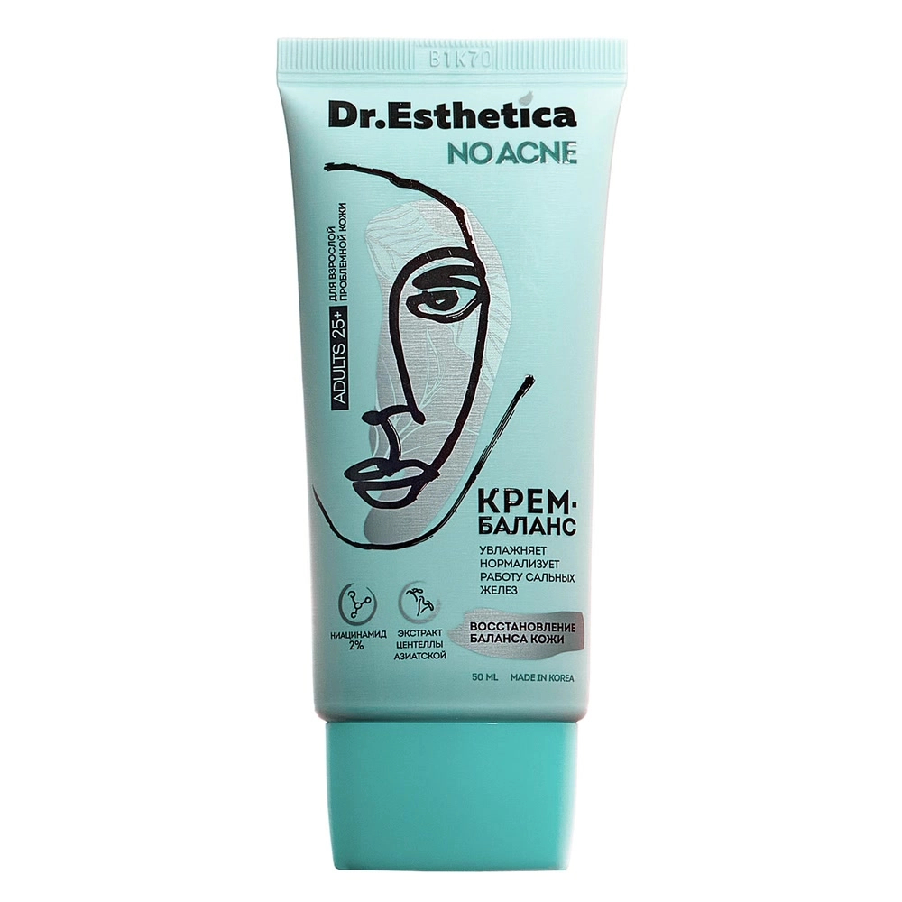 Крем-баланс для лица Dr. Esthetica No Acne Adults для взрослой проблемной кожи, 50 мл