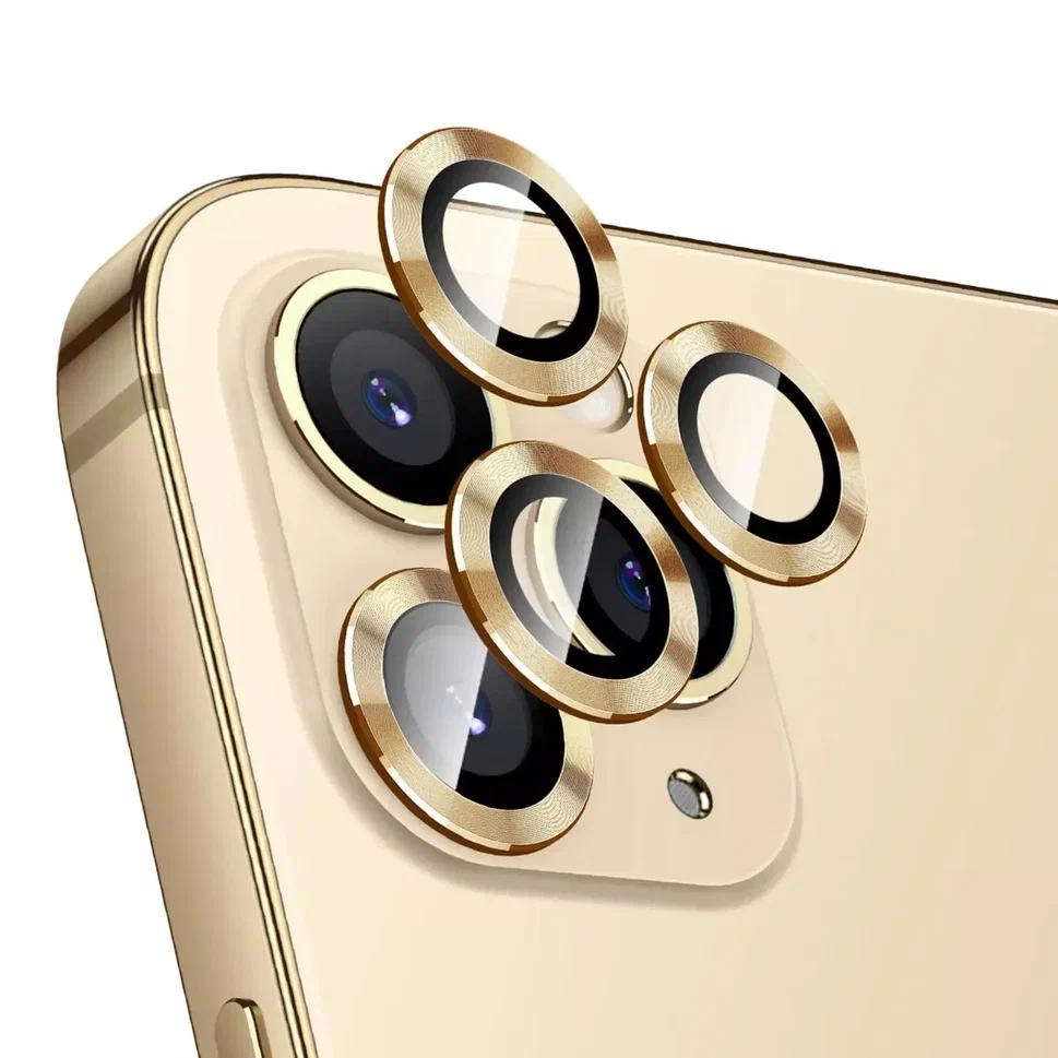 фото Защитное стекло линзы qvatra на камеру iphone 13 pro золотистый