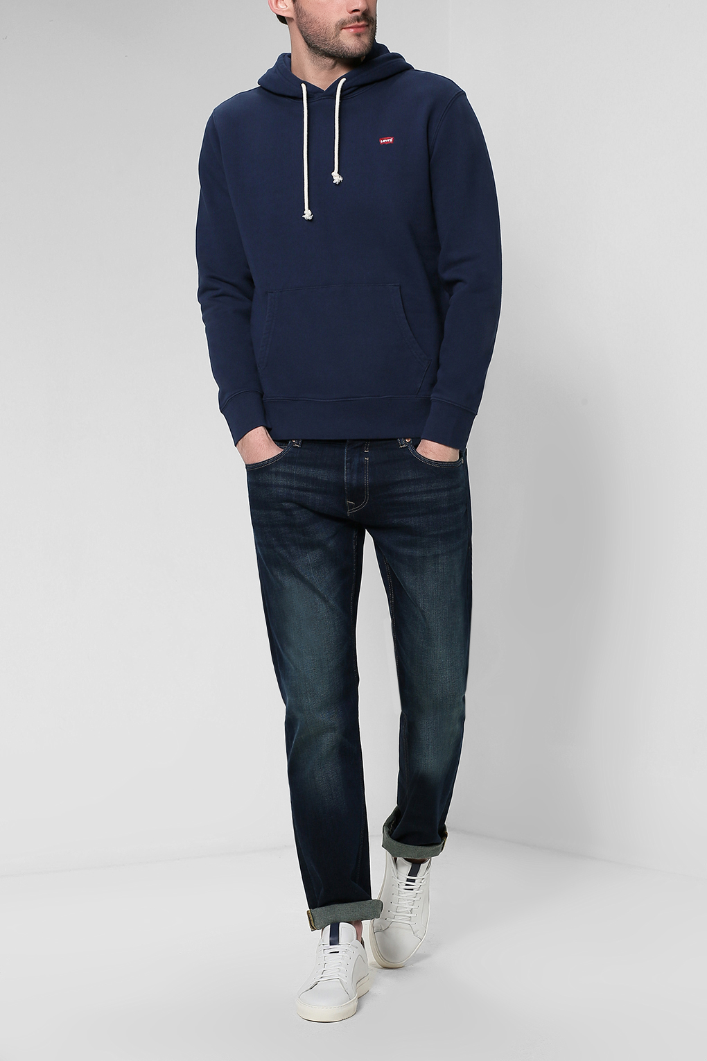

Худи мужское Levi's 3458100090 синее S, Синий, 3458100090