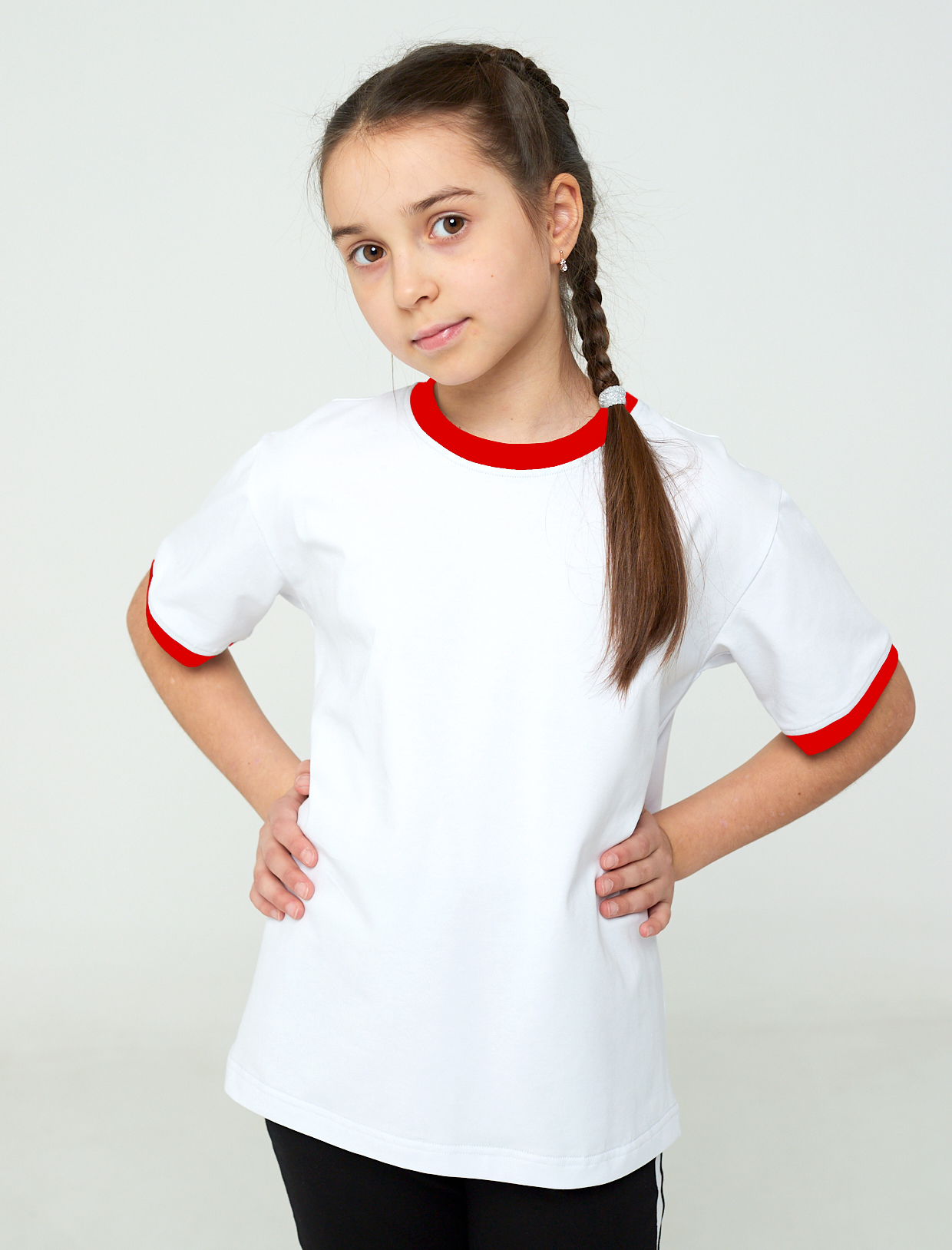 Футболка детская IRINA EGOROVA T-shirt with edging, белый, 134