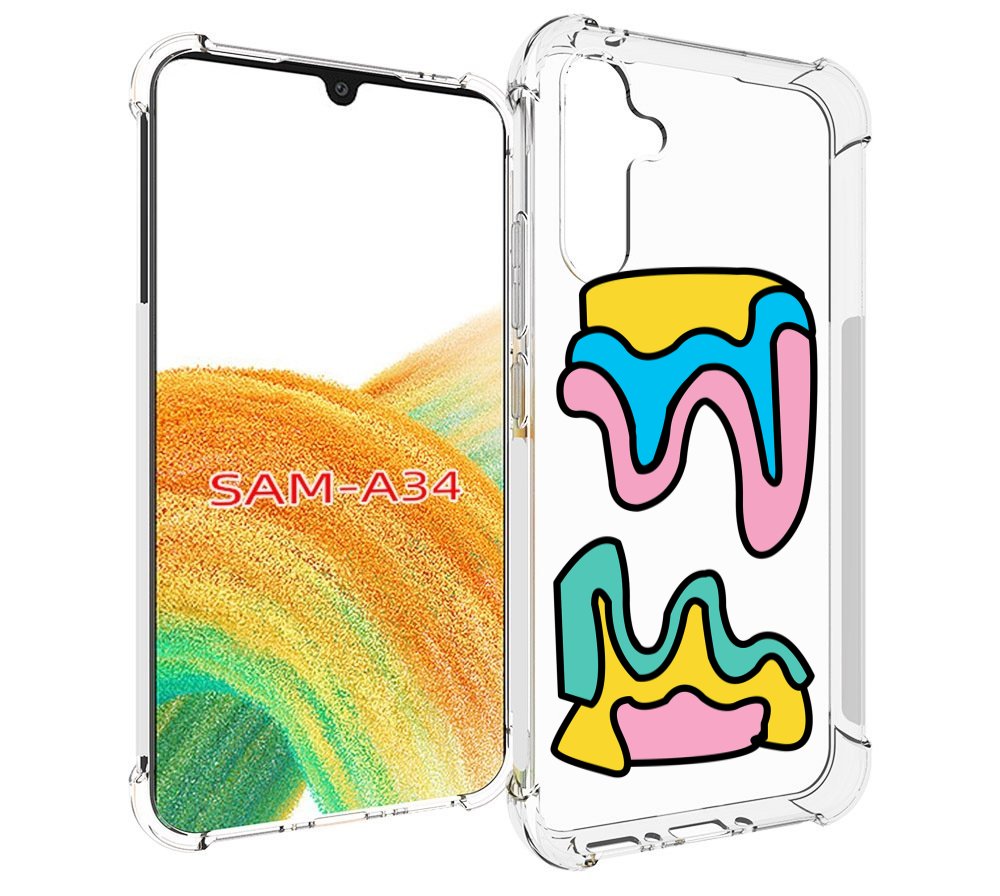 

Чехол MyPads вытекающая-абстракция для Samsung Galaxy A34, Tocco