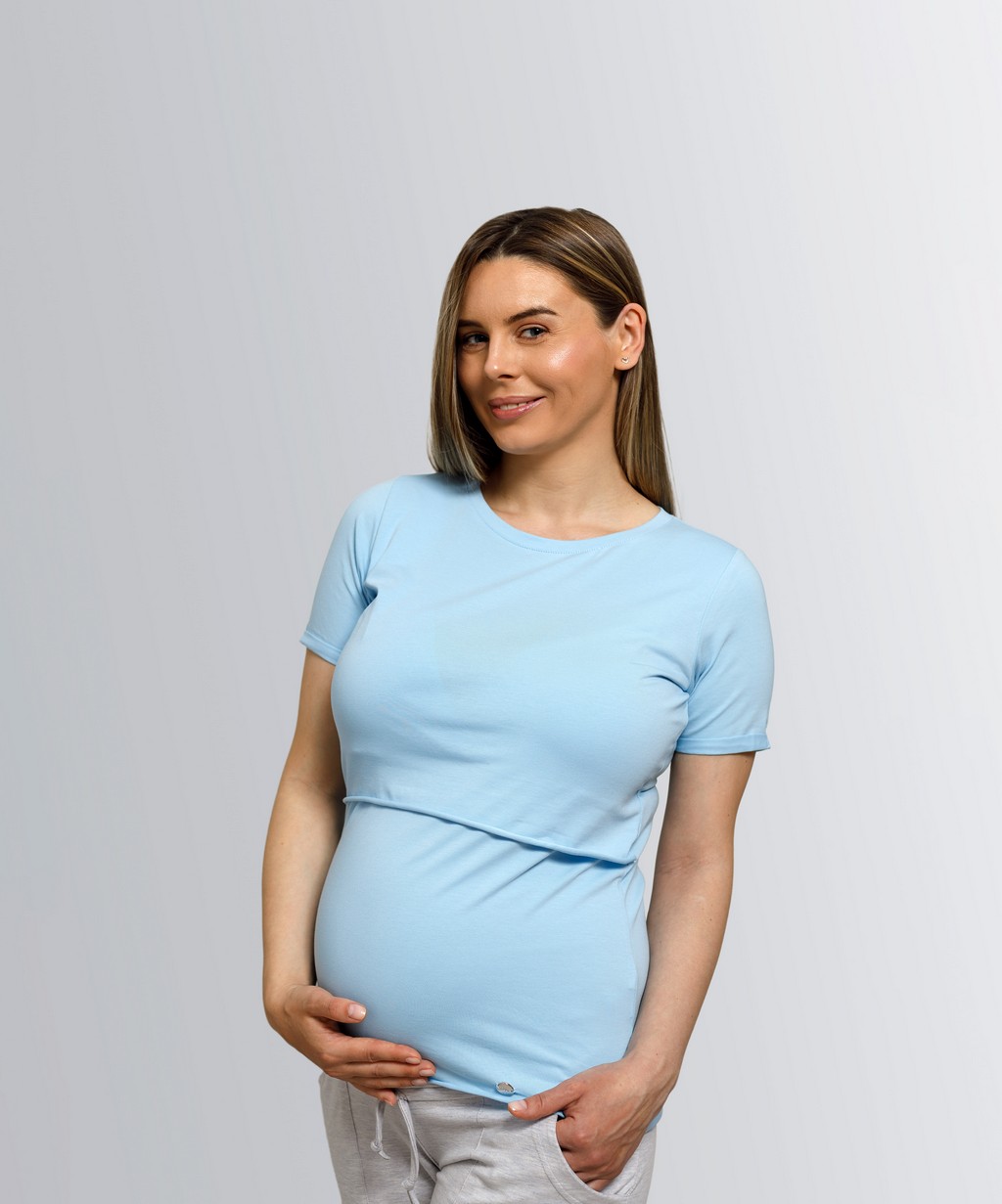 Футболка для беременных женская Tibba Clothes T-011 голубая XL