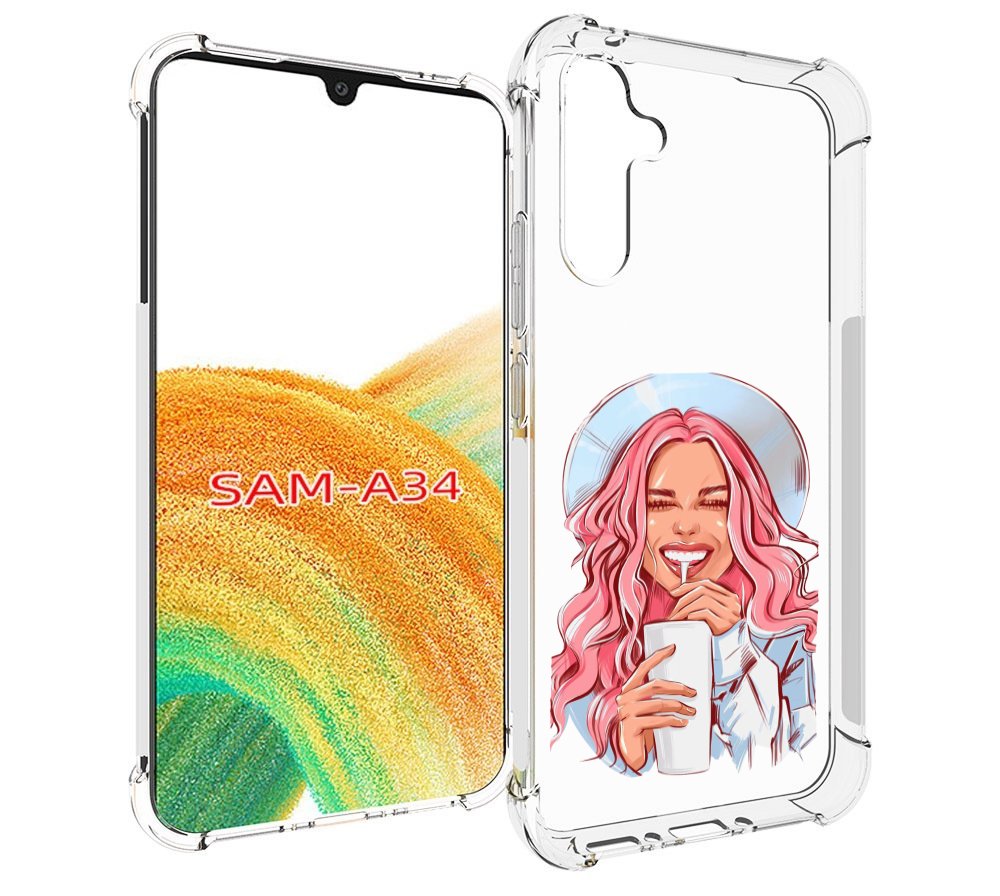 

Чехол MyPads веселая-девушка-модель женский для Samsung Galaxy A34, Tocco