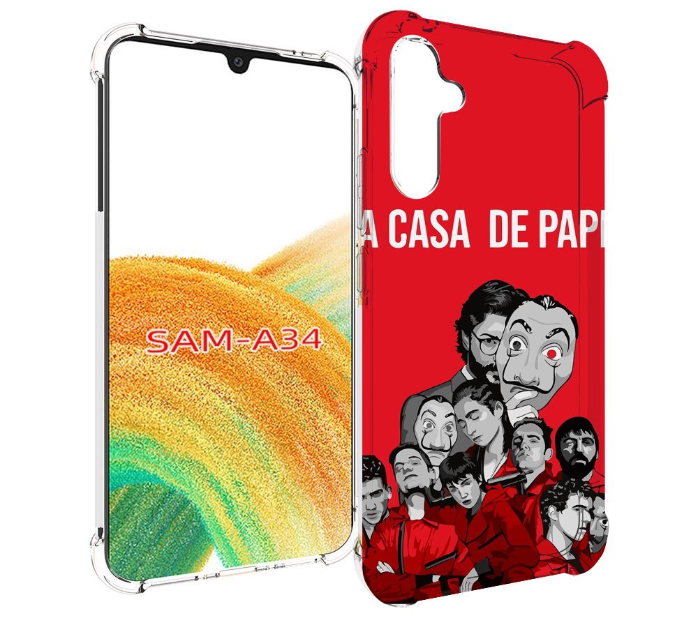 

Чехол MyPads бумажный-дом-команда для Samsung Galaxy A34, Tocco