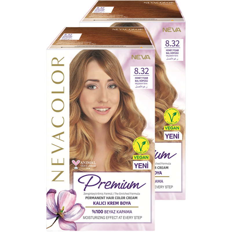 Стойкая крем-краска для волос Neva Premium 8.32 Медовая пена 2шт