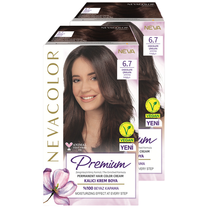 Стойкая крем-краска для волос Neva Premium 6.7 Шоколад 2шт краска для волос fara eco line green 8 7 молочный шоколад 125 г