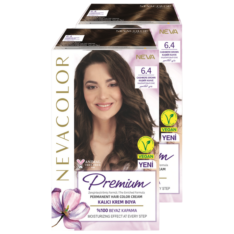 Стойкая крем-краска для волос Neva Premium 6.4 Кашмемировый кофе 2шт крем краска для волос neva natural colors 7 3 карамельный русый