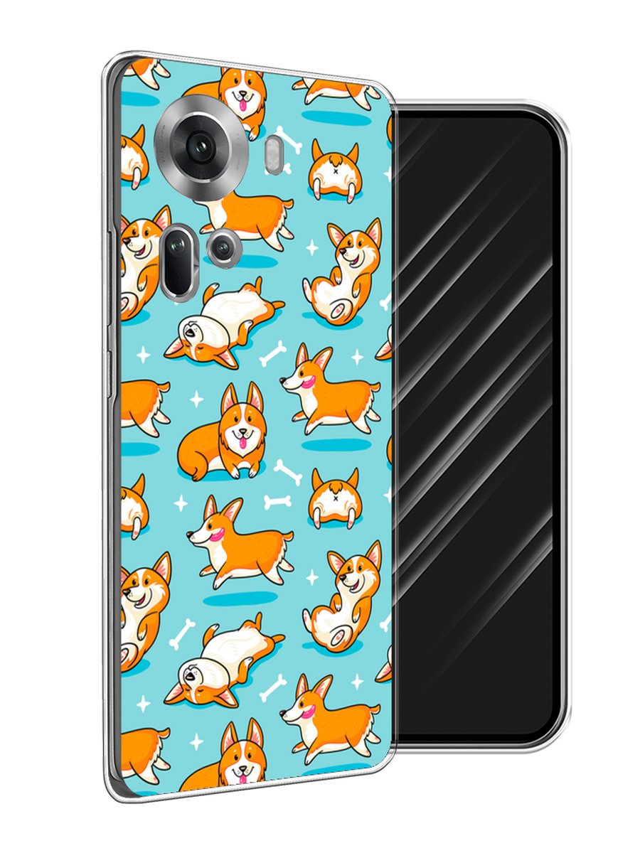 

Чехол Awog на Oppo Reno 11 (Global) "Веселые корги", Коричневый, 2515850-1