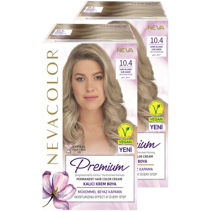 Стойкая крем-краска для волос Neva Premium 10.4 Песочный блонд 2шт крем для рук ромашка 30 мл