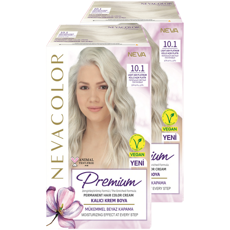 Стойкая крем-краска для волос Neva Premium 10.1 Пепельный светлый платиновый 2шт