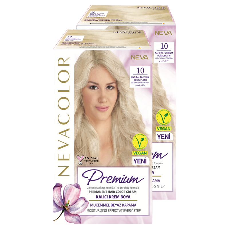 Стойкая крем-краска для волос Neva Premium 10 Натуральная платина 2шт этажерка 2 х ярусная bernadotte декор бледные розы отводка платина